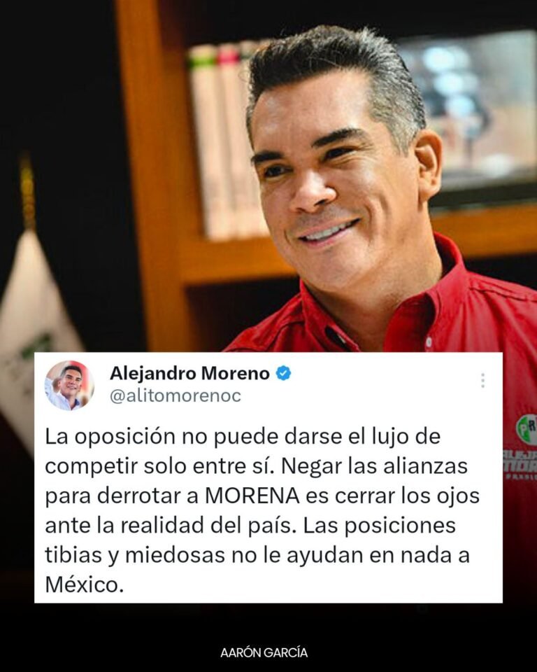 Alejandro Moreno llama a la oposición a unirse para enfrentar a Morena